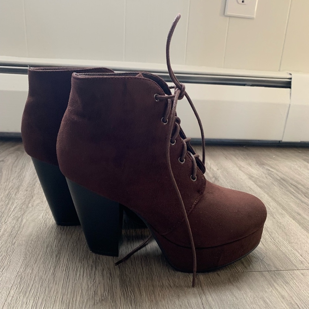 Platform Heeled Ankle Booties